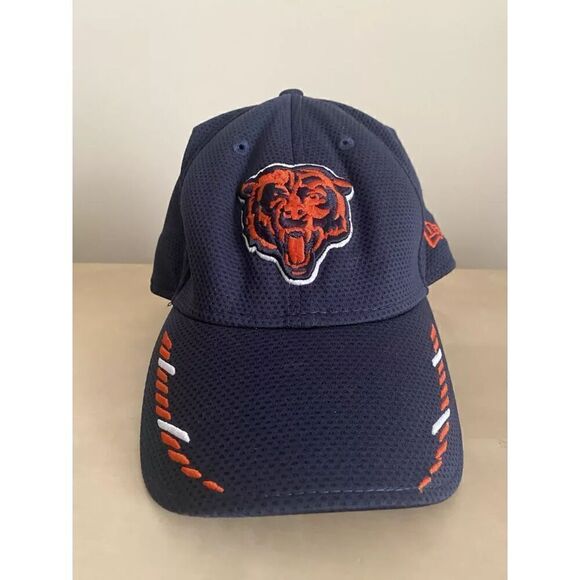 Chicago Bears New Era NFL 39THIRTY Size Medium Large Hat Cap Blue Bear Logo - Picture 1 of 6